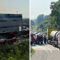 "Izgore sve" Prve fotografije požara u Ostružnici: Gust dim se nadvio nad auto-putem