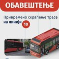 Privremeno skraćenje trase na liniji 10 zbog radova u ulici Dr Dragiše Mišovića
