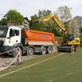 Изградња трибина на фудбалском терену у Чајетини