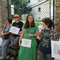Skup podrške teologu Vukašinu Milićeviću ispred Patrijaršije u Beogradu
