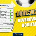 Neverovatan dobitak u admiralbetu: Kvota 9.820 za više od milion dinara!