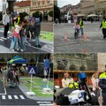 (Foto/video) Najmlađi biciklisti na Trgu slobode: Osnovci učili kako da bezbedno voze