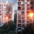 Prvi snimak požara u Zemunu: Vatra buknula u napuštenom stanu, crni dim prekrio zgradu