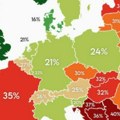 Ova karta Evrope se masovno deli: Gotovo ceo Balkan je u crvenom, a preko Srbije piše 40