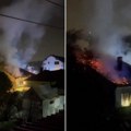 Stradala žena u stravičnom požaru u Leskovcu! Deo grada ostao bez struje, vatra progutala krov kuće (VIDEO)