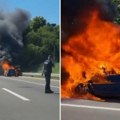 Dim prekrio auto-put u Beogradu Ljudi izleteli iz automobila u plamenu (video)