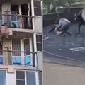 Muškarac go bežao iz stana i to preko balkona! Spretan kao Spajdrmen, a onda su ga se dočepale besne komšije (video)