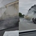 Drama u Valjevu! Zapalio se kamion, gust dim prekrio ulicu