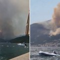 Поново се распламсао пожар код Херцег Новог: Ватрена стихија прети кућама, куља дим изнад брда