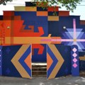 Mural sa motivima pirotskog ćilima Predraga Radovanovića ukrašava Plzenj