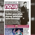 „Nova“ piše: Veliki povratak starog ministra informisanja