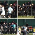 (Видео) Хаос на утакмици Српске лиге Војводина: Туча фудбалера и хулигана, страдао и полицајац