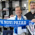 Iznad boja, grbova i tribina - stoji čovek (video)