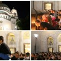 Muk ispred Hrama Svetog Save Beograđani sa decom pale sveće za ubijene Srbe