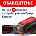 Linija 19 redovno saobraća ulicom Grada Karare