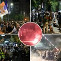 Zapaljeno 100 kontejnera, 6 povređenih policajaca: Burna noć na protestu u Beogradu: Metež kod Generalštaba, u Nišu jajima na…
