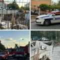 Prvi snimci drame na Voždovcu: Automobil u ponoru, stanari uplašeni, bager stoji na rubu ambisa