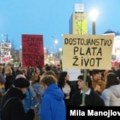 Osmomartovski marš u Beogradu za radna prava i protiv nasilja nad ženama