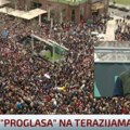 Kandidat koalcije Nada i novog DSS-a Miloša Jovanovića govori na skupu „Proglasa“