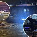 Stravična nesreća na Novom Beogradu: Auto potpuno uništen, zakucao se u farbaru: Ima povređenih (foto, video)