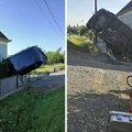 Vozila pijana, pa kolima sletela u dvorište kuće - naglavačke! Pogledajte nesvakidašnju nesreću: "Zamislite spavate i vidite…