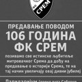 SREM SLAVI 106 GODINA POSTOJANJA: Predavanje u čast slavnog kluba