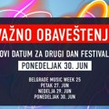 Belgrade Music Week 25: Važno obaveštenje Izmena datuma drugog festivalskog dana – Novi termin: ponedeljak 30. jun