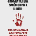Učenici Gimnazije „Sveti Sava“ stupili u blokadu: „Do ispunjenja zahteva Pete beogradske gimnazije“