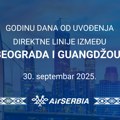 Ee Srbija obeležava godinu dana direktne avio-linije između Beograda i Guangdžoua