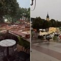 "Uragan" uništio rumu - letele stolice i suncobrani! Kafići razlupani, a oluja pokidala krov sa Kulturnog centra (video)
