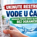 Ukinute restrikcije vode u Čačku: Građani ponovo mogu da koriste vodu bez ograničenja