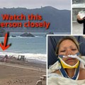 Zastrašujući snimak Žena pecala na plaži u Kaliforniji kada ju je progutao iznenadni talas i povukao u okean