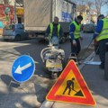 Obeležavanje vibro-traka na Bulevaru Svetog Pantelejmona