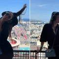 Na Formuli 1 Kim Kardašijan i Đina Džinović: Harisova i Melinina ćerka ispijala šampanjac u prvom redu (foto)