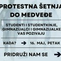 Studenti i gimnazijalci pozivaju građane na protestnu šetnju do Medveđe