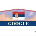 Гугл у бојама српске заставе у част Дана државности
