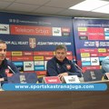 Selektor Stojković i kapiten Mitrović održali konferenciju za medije na Gradskom stadionu Dubočica u Leskovcu