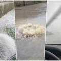"Sve se zabelelo! Je l' ovo sneg ili grad?!" Neverovatni snimci nevremena u Srbiji u maju: Ljudi lopatom čiste nanose, jedan…