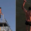 Jovan Memedović pokazao mišiće: Skinuo se i skočio u Savu, svi u šoku kako izgleda u 66. godini (video)