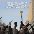 Studentska lista objavila stav o sankcijama Rusiji