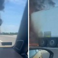 Vatra "progutala" kamion na auto-putu ka Beogradu: Saobraćaj blokiran (video)