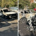 Prve slike požara: Građani na Novom Beogradu u šoku, od automobila ostale samo ugljenisane školjke!