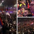 Vijore se zastave Srbije, predsednika dočekali brojni građani Vučić: Narod neće krvoproliće ni "Majdan" u Srbiji