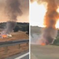 Izgorelo sve za 15 sekundi! Buktinja na auto-putu između Vrčina i Malog Požarevca