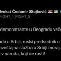 Ukrajinski lobista uz one koji bi da ruše Srbiju: Čedomir Stojković poziva na silu - Raduje se nasilju u Beogradu