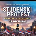 Studenti u blokadi najavili protestna okupljanja širom Srbije 28. decembra