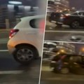 Teška nesreća na Gazeli Policija na terenu, delovi automobila svuda po putu (VIDEO)