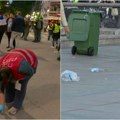 (FOTO) Smeće nakon Vučićevog skupa čisti "Gradska čistoća", a studenti svoje