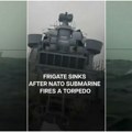 Застрашујући видео: Нато подморница потопила брод у Северном мору торпедо удара у фрегату која се прелама на пола