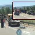 Kamion SE PREVRNUO NA auto-putu kod Preševa: Na terenu hitne službe (video)